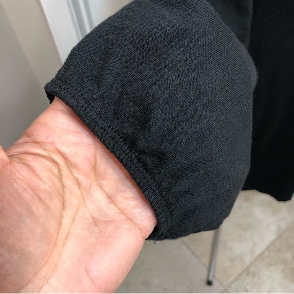 ASOS DESIGN Maternity Long Sleeve V Neckline Smock Black Dress drawstring Tie 8 - Picture 5 of 12